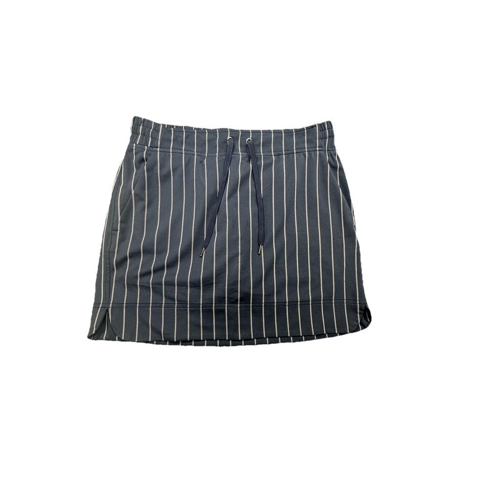 Athleta Midtown Striped Skort Women's Size 6 Navy Blue Skirt Pockets